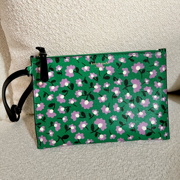 Kate Spade ♠️ New York Spencer Party Floral Pouch Wristlet - Picture 1 of 13